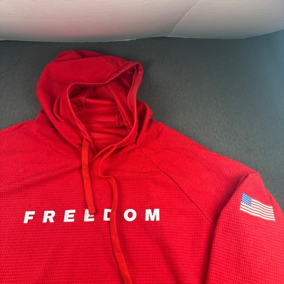 Unbranded Other - Freedom American Flag Waffle Knit Hoodie‎ 4XL Pullover mens Charlie Kirk Freedom